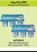 Nutriday Smooth Dairy Snack (All Variants)-For 2 x 6 x 100g