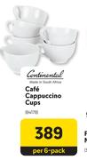 Continental Cafe Cappuccino Cups-Per 6 Pack