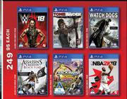 PS4 W2K18, Tomb Raider, Watch Dogs, Assassins Creediv Black Flag, Trackmania Or Inba 2K18-Each