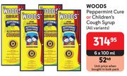Woods Peppermint Cure Or Children's Cough Syrup (All Variants)-6 x 100ml