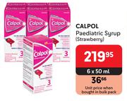  Calpol Paediatric Syrup Strawberry-6 x 50ml