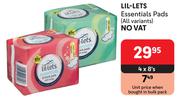 Lil-Lets Essentials Pads (All Variants)-4 x 8's
