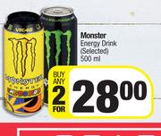 Monster Energy Drink (Selected)-For Any 2 x 500ml