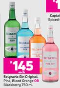 Belgravia Gin Original, Pink, Blood Orange Or Blackberry-750ml Each