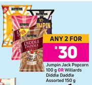Jumpin Jack Popcorn 100 g Or Willards Diddle Daddle Assorted 150g- For Any 2