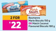 Baumanns Marie Biscuits 150 g Or Match Coconut Flavoured Biscuits 180g- For 2