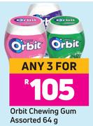 Orbit Chewing Gum Assorted-For Any 3 x 64g