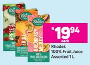 Rhodes 100% Fruit Juice Assorted 1Ltr- Each