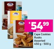Cape Cookies Rusks Assorted-450g/500g Each
