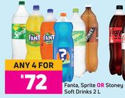 Fanta, Sprite Or Stoney Soft Drinks-For Any 4 x 2Ltr