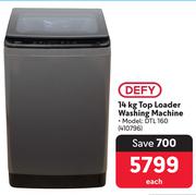 Defy 14Kg Top Loader Washing Machine DTL-160