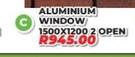 Aluminium Window 1500 x 1200 2 Open