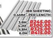 IBR Sheeting 0.4MM 6.0M-Per Length