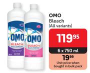 Omo Bleach (All Variants)-6 x 750ml