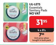 Lil-Lets Essentials Sanitary Pads-4 x 8's