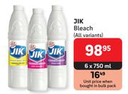Jik Bleach (All Variants)-6 x 750ml