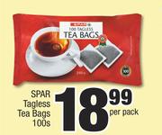Spar Tagless Teabags-100's Per Pack