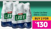 Castle Lite Beer NRB 6 x 340ml-For 2