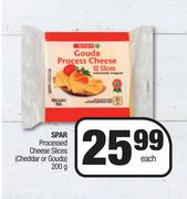 Spar Processed Cheese Slices Cheddar Or Gouda-200g Each