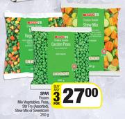 Spar Frozen Mix Vegetables, Peas, Stir Fry Assorted, Stew Mix Or Sweetcorn-For Any 3 x 250g