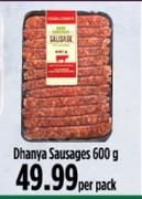 Dhanya Sausages-600g Per Pack