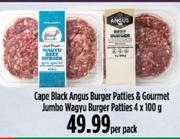 Cape Black Angus Burger Patties & Gourmet Jumbo Wagyu Burger Patties-4 x 100g Per Pack
