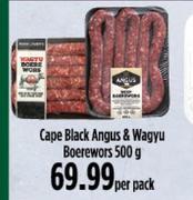 Cape Black Angus & Wagyu Boerewors-500g Per Pack