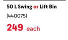 Addis 50L Swing Or Lift Bin-Each