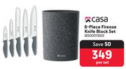 Casa 6 Piece Firenze Knife Block Set-Per Set