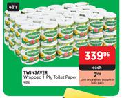 Twinsaver Wrapped 1 Ply Toilet Paper-48's Each