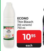 Econo Thin Bleach (All Variants)-750ml Each