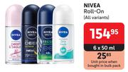 Nivea Roll On (All Variants)-6 x 50ml