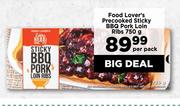 Food Lover's Precooked Sticky BBQ Pork Loin Ribs-750g Per Pack