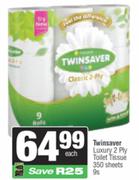 Twinsaver Luxury 2 Ply Toilet Tissue 350 Sheets-9s Pack