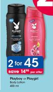 Playboy Or Playgirl Body Lotion-2x400ml Per Offer
