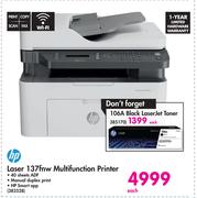 HP Laser 137fnw Multifunction Printer 383528