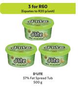 D'Lite 37% Fat Spread Tub-For 3 x 500g