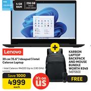 Lenovo 15.6"(39cm) Ideapad 3 Intel Celeron Laptop 455939