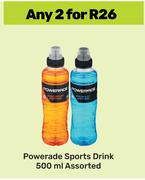 Powerade Sports Drink Assorted-For Any 2 x 500ml