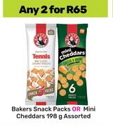 Bakers Snack Packs Or Mini Cheddars Assorted-For Any 2 x 198g