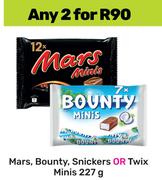Mars,Bounty, Snickers Or Twix Minis-For Any 2 x 227g