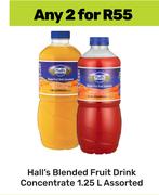 Hall's Blended Fruit Drink Concentrate Assorted-For Any 2 x 1.25L