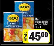 Koo Fruit Cocktail Or Fruit Salad-For 2 x 410g