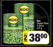 Koo Garden Peas In Brine-For 2 x 410g