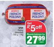 Spar Polony (Assorted)-750g Each