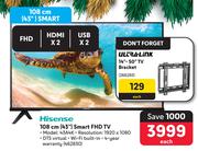 Hisense 108cm (43") Smart FHD TV 43A4K