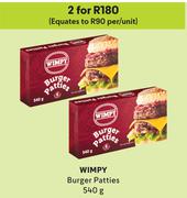 Wimpy Burger Patties-For 2 x 540g