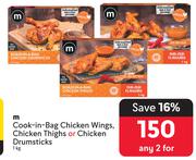 M Cook-In-Bag Chicken Wings, Chicken Thighs Or Chicken Drumsticks-For Any 2 x 1kg