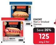 Eskort Red Or Smoked Viennas-For Any 2 x 1kg