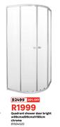 Quadrant Shower Door Bright Chrome W99cm x D99cm x H190cm 81504520